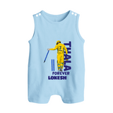 Yellow Army Forever BUTTON ROMPER – Cricket Fan Inspired - BABY BLUE - New Born (Chest 18")