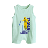 Yellow Army Forever BUTTON ROMPER – Cricket Fan Inspired - MINT GREEN - New Born (Chest 18")