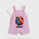 Future Match Winner DUNGAREE – Personalized Cricket Outfit - BABY PINK - 0 - 5 Months Old (Chest 18")