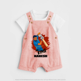 Future Match Winner DUNGAREE – Personalized Cricket Outfit - PEACH - 0 - 5 Months Old (Chest 18")