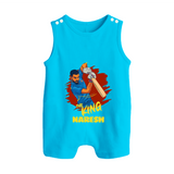 Future Match Winner BUTTON ROMPER – Personalized Cricket Outfit - SKY BLUE - New Born (Chest 18")