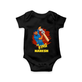 Future Match Winner Baby Romper – Personalized Cricket Outfit - BLACK - New Born (Chest 14")