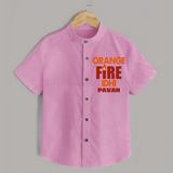 Orange Fire SHIRT – Bold Cricket Fan Edition - BABY PINK - 0 - 6 Months Old (Chest 23")