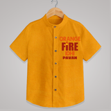 Orange Fire SHIRT – Bold Cricket Fan Edition - CHROME YELLOW - 0 - 6 Months Old (Chest 23")