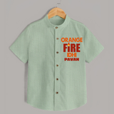 Orange Fire SHIRT – Bold Cricket Fan Edition - MINT GREEN - 0 - 6 Months Old (Chest 23")
