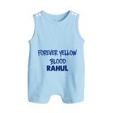 Yellow Vibes Forever BUTTON ROMPER – Fan Edition - BABY BLUE - New Born (Chest 18")