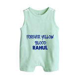 Yellow Vibes Forever BUTTON ROMPER – Fan Edition - MINT GREEN - New Born (Chest 18")
