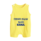 Yellow Vibes Forever BUTTON ROMPER – Fan Edition - PASTEL YELLOW - New Born (Chest 18")