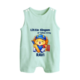 Little Champ of Yellow Army BUTTON ROMPER - MINT GREEN - New Born (Chest 18")