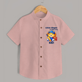 Little Champ of Yellow Army SHIRT - PEACH - 0 - 6 Months Old (Chest 23")