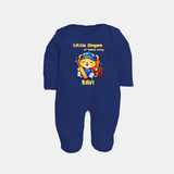 Little Champ of Yellow Army FULL BODY SUIT - NAVY BLUE - New Born (Chest 7.5")