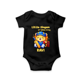 Little Champ of Yellow Army Baby Romper - BLACK - New Born (Chest 14")