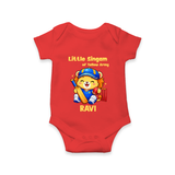 Little Champ of Yellow Army Baby Romper - RED - New Born (Chest 14")