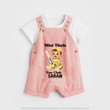 Little Captain DUNGAREE – Cricket Fan Outfit - PEACH - 0 - 5 Months Old (Chest 18")