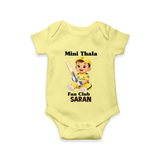 Little Captain Baby Romper – Cricket Fan Outfit - PASTEL YELLOW - New Born (Chest 14")
