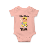 Little Captain Baby Romper – Cricket Fan Outfit - PEACH - New Born (Chest 14")