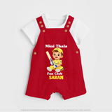 Little Captain DUNGAREE – Cricket Fan Outfit - RED - 0 - 5 Months Old (Chest 18")