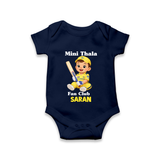 Little Captain Baby Romper – Cricket Fan Outfit - NAVY BLUE - New Born (Chest 14")