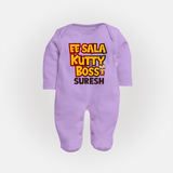 Kutty Boss FULL BODY SUIT – Fun Cricket Style - LILAC - New Born (Chest 7.5")