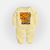 Kutty Boss FULL BODY SUIT – Fun Cricket Style - PASTEL YELLOW - New Born (Chest 7.5")