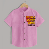 Kutty Boss SHIRT – Fun Cricket Style - BABY PINK - 0 - 6 Months Old (Chest 23")