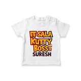 Kutty Boss TSHIRT – Fun Cricket Style - WHITE - 0-5 Months Old (Chest 17")