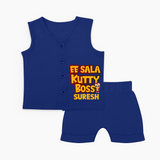 Kutty Boss jabla – Fun Cricket Style - NAVY BLUE - 0 - 3 Months Old (Chest 9.8")