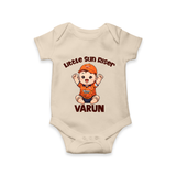 Orange Rising Star Baby Romper – Personalized Cricket Outfit - IVORY - New Born (Chest 14")