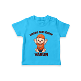 Orange Rising Star TSHIRT – Personalized Cricket Outfit - SKY BLUE - 0-5 Months Old (Chest 17")