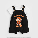 Orange Rising Star DUNGAREE – Personalized Cricket Outfit - BLACK - 0 - 5 Months Old (Chest 18")
