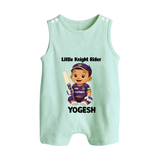 Purple Power Kid BUTTON ROMPER – Cute Cricket Outfit - MINT GREEN - New Born (Chest 18")