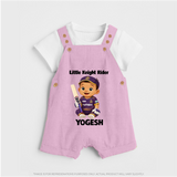 Purple Power Kid DUNGAREE – Cute Cricket Outfit - BABY PINK - 0 - 5 Months Old (Chest 18")