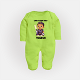 Purple Power Kid FULL BODY SUIT – Cute Cricket Outfit - LIME GREEN - New Born (Chest 7.5")