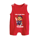 Purple Power Kid BUTTON ROMPER – Cute Cricket Outfit - RED - New Born (Chest 18")