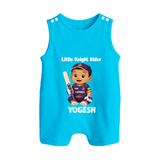 Purple Power Kid BUTTON ROMPER – Cute Cricket Outfit - SKY BLUE - New Born (Chest 18")