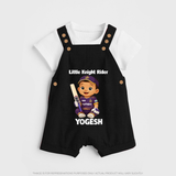 Purple Power Kid DUNGAREE – Cute Cricket Outfit - BLACK - 0 - 5 Months Old (Chest 18")