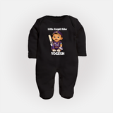 Purple Power Kid FULL BODY SUIT – Cute Cricket Outfit - BLACK - New Born (Chest 7.5")