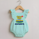 Cutest Fan in the Stadium ROMPER FROCK - MINT GREEN - 0 - 3 Months Old (Chest 19")