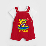 Cutest Fan in the Stadium DUNGAREE - RED - 0 - 5 Months Old (Chest 18")
