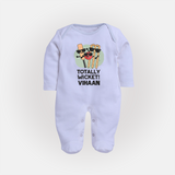 Totally Wicket FULL BODY SUIT – Fun Cricket Outfit - BABY BLUE - New Born (Chest 7.5")