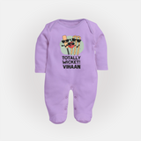 Totally Wicket FULL BODY SUIT – Fun Cricket Outfit - LILAC - New Born (Chest 7.5")