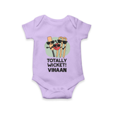 Totally Wicket Baby Romper – Fun Cricket Outfit - LILAC - New Born (Chest 14")