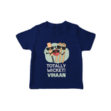 Totally Wicket TSHIRT – Fun Cricket Outfit - NAVY BLUE - 0-5 Months Old (Chest 17")