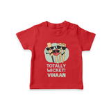 Totally Wicket TSHIRT – Fun Cricket Outfit - RED - 0-5 Months Old (Chest 17")