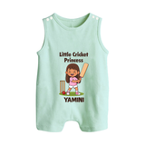 Little Cricket Princess BUTTON ROMPER - MINT GREEN - New Born (Chest 18")
