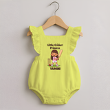 Little Cricket Princess ROMPER FROCK - PASTEL YELLOW - 0 - 3 Months Old (Chest 19")