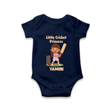 Little Cricket Princess Baby Romper - NAVY BLUE - New Born (Chest 14")