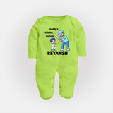 Daddy’s Cricket Partner FULL BODY SUIT - LIME GREEN - New Born (Chest 7.5")