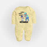 Daddy’s Cricket Partner FULL BODY SUIT - PASTEL YELLOW - New Born (Chest 7.5")