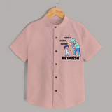 Daddy’s Cricket Partner SHIRT - PEACH - 0 - 6 Months Old (Chest 23")